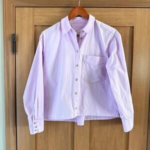 Maeve Anthropologie Cropped Boxy Button Down Shirt in Lilac Women’s size Small